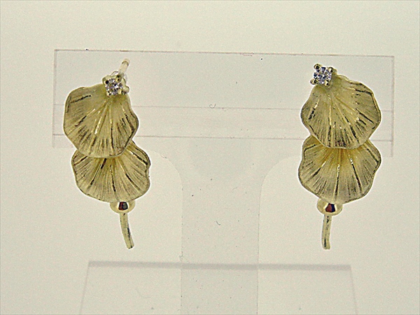 Photo1: K18YG DIA EARRING