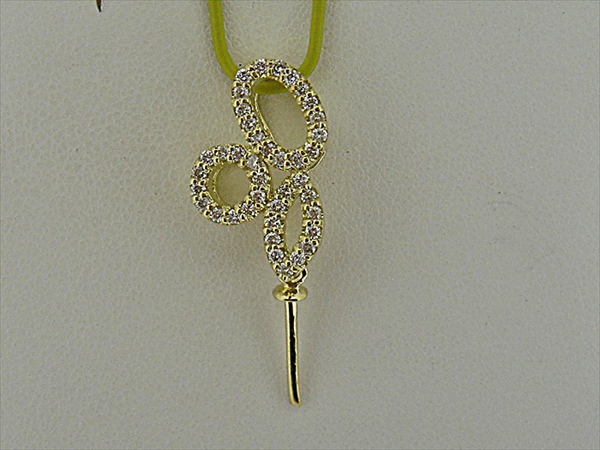 Photo1: K18YG DIA PENDANT